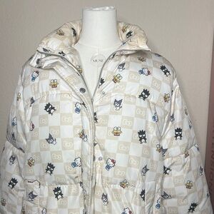 Forever 21 Cream Cartoon Print Bomber Jacket